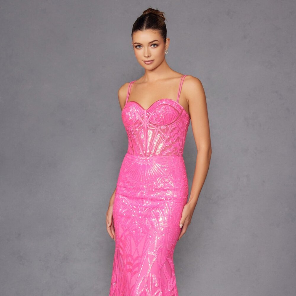 NEW FORMAL SLEEVELESS SHEATH PROM DRESS W/ DAZZLING SEQUINS EMBROIDERY JT2886C